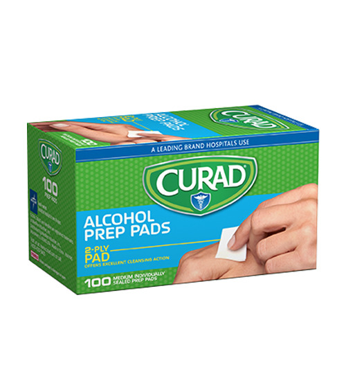 Image of Alcohol Prep Pads Left Angle
