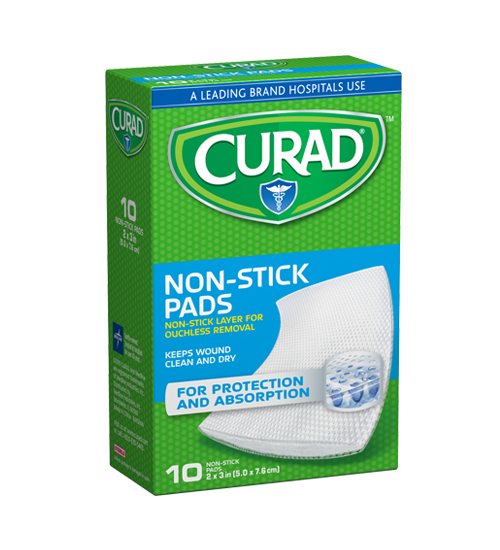 Image of Small Non-Stick Pads 10 count Left Angle