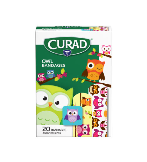 childrens bandages owl front side