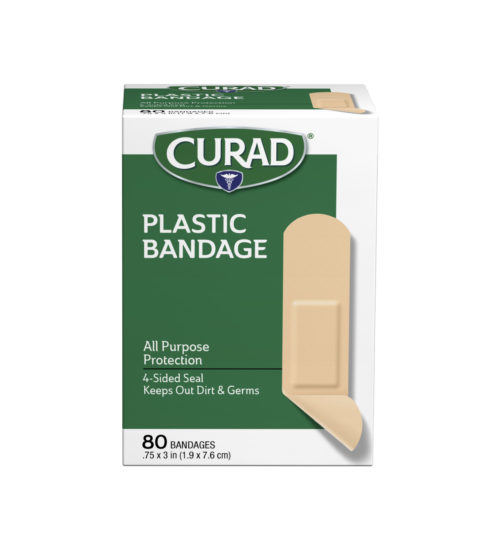 plastic bandage .75 x 3 80 ct front side