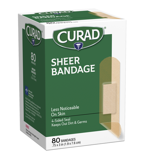 Image of Sheer Bandages 0.75 x 3, 80 ct right side
