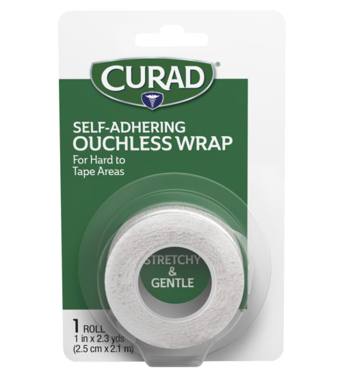 Self adhering ouchless wrap 1 x 2.3 front side