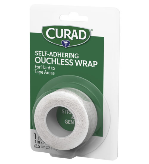 Self adhering ouchless wrap 1 x 2.3 left side