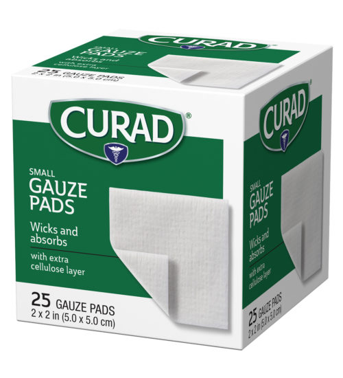 small guaze pads 2x2 left side view