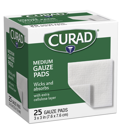 Image of medium gauze pads, 25 ct, right side