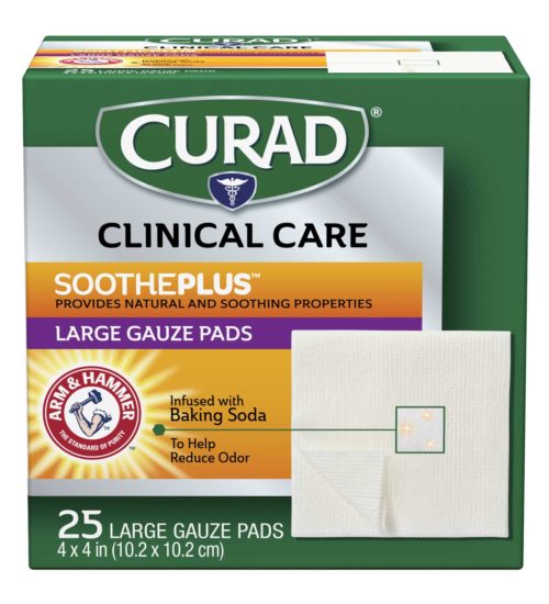 Large Gauze Pads with ARM & HAMMER™ Baking Soda 25 count front