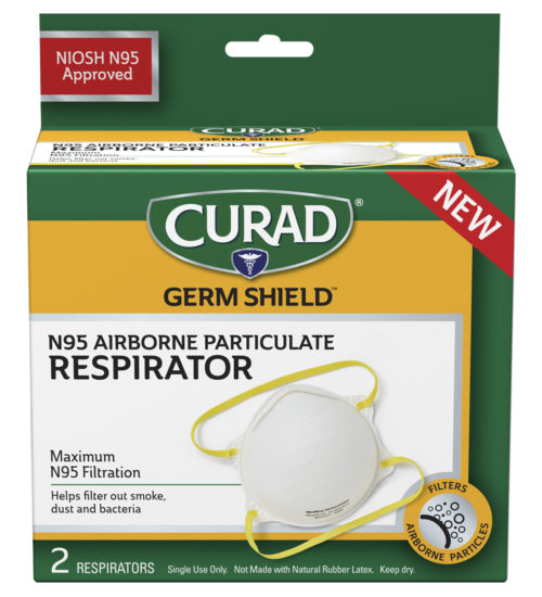 N95 Airborne Particulate Respirator One Size 2 count Front Angle