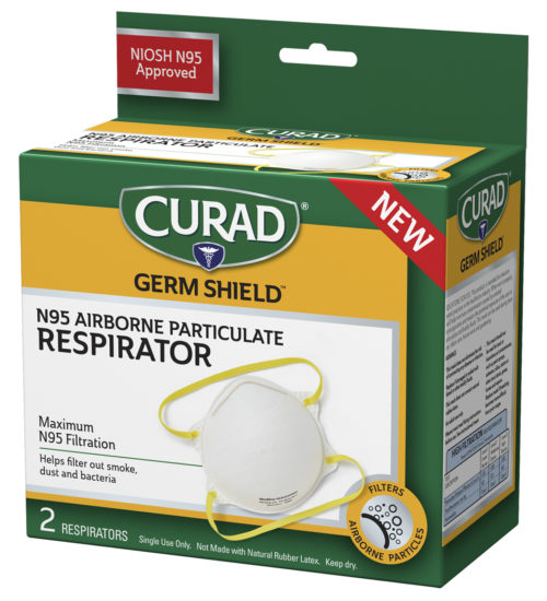 N95 Airborne Particulate Respirator One Size 2 count Left Angle