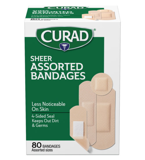 Sheer Assorted Bandages 80 ct front side
