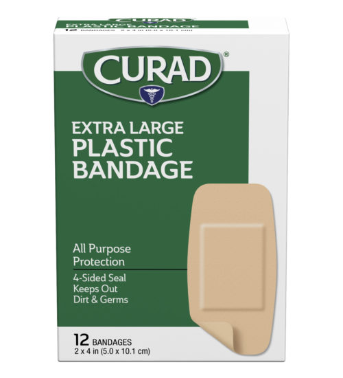 extra large plastic bandage 12ct front side