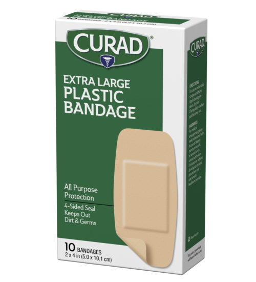 extra large plastic bandage 10 ct left side
