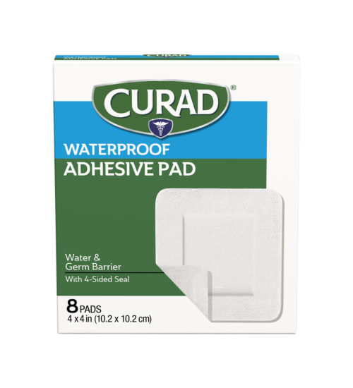 Waterproof Adhesive Pad, 4inch by 4inch, 8 count front side