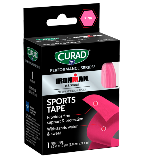 Image of CURAD Performance Series IRONMAN Sports Tape, Pink, 1.5″ x 10yds,1 count view 1