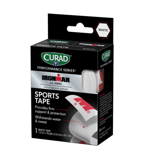 CURAD Performance Series IRONMAN Sport Tape, White with Red IRONMAN logo, 1.5