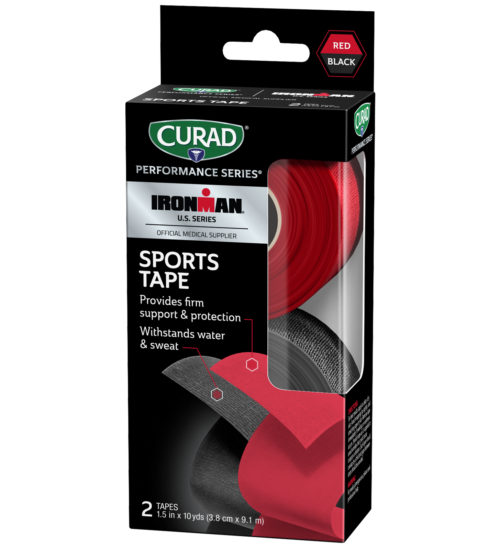 CURAD Performance Series IRONMAN Sports Tape, Black & Red, 1.5″ x 10yds, 2 count view 4