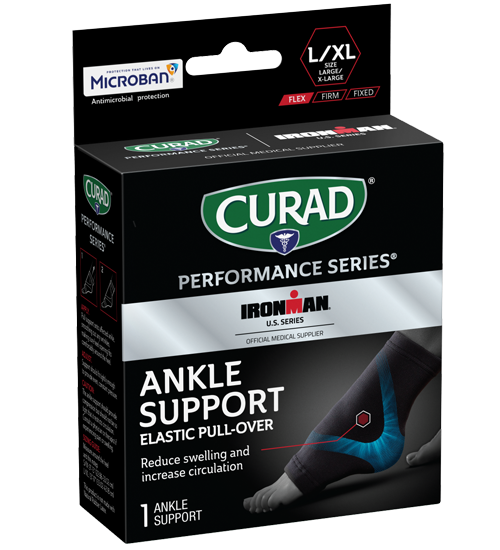 Image of CURAD Performance Series IRONMAN Ankle Support, Elastic, Large/X-Large, 1 count View 1