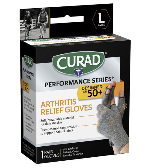 Arthritis Relief Gloves Package Left Angle