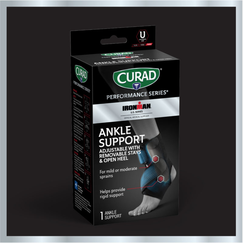 CURAD Performance Series IRONMAN Ankle Support with Removable Stays, Adjustable