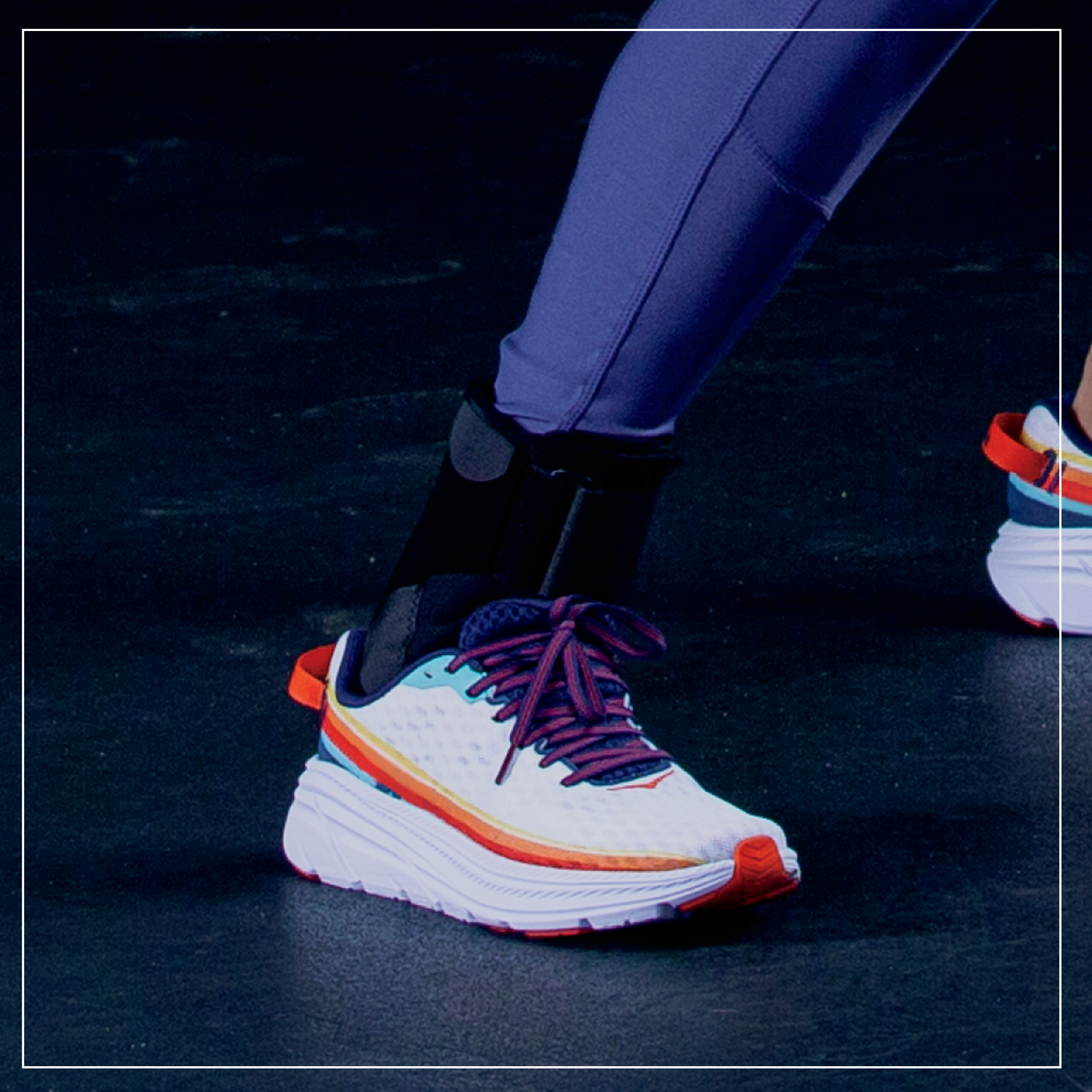 showing ankle brace on a foot