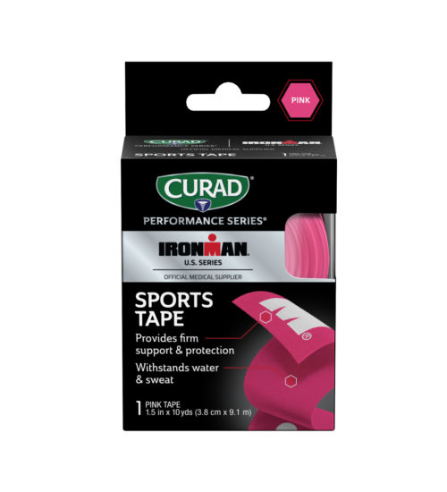 CURAD Performance Series IRONMAN Sport Tape, Pink with White IRONMAN logo, 1.5″ x 10yds view 3