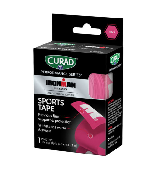 CURAD Performance Series IRONMAN Sport Tape, Pink with White IRONMAN logo, 1.5″ x 10yds view 4