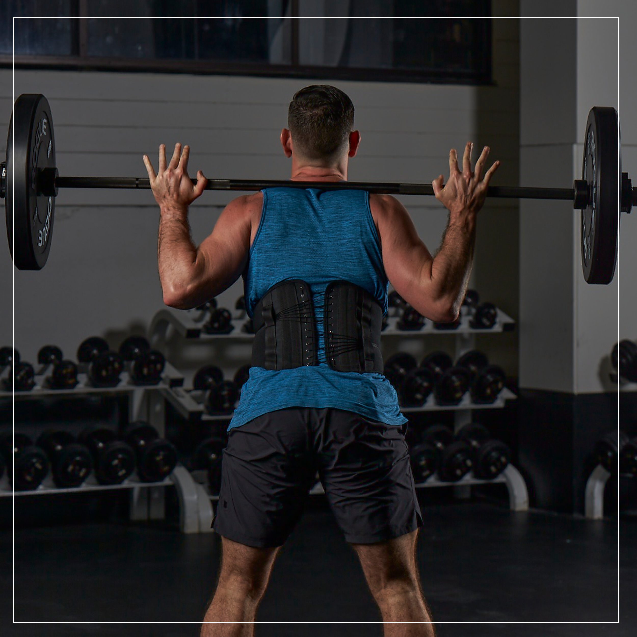 Showing the sleek design on a person while they lift weights