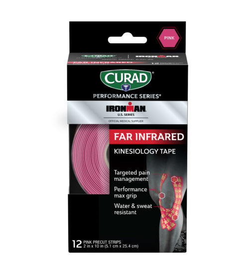CURAD Performance Series IRONMAN Far Infrared Kinesiology Tape, Pink, 2″ x 10″ strips, 12 count view 3