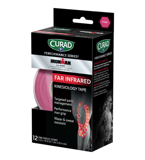 CURAD Performance Series IRONMAN Far Infrared Kinesiology Tape, Pink, 2″ x 10″ strips, 12 count view 4