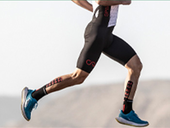 A runner's leg in motion