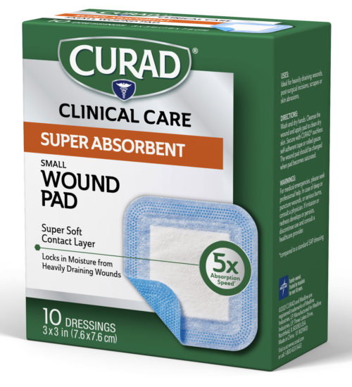 Small Super Absorbent Wound Pad Left View