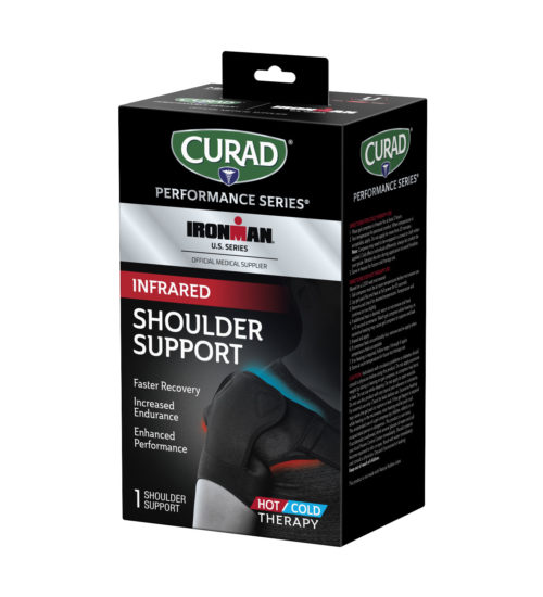 CURAD Performance Series IRONMAN Infrared Shoulder Support, Hot/Cold, Universal, 1 count left angle
