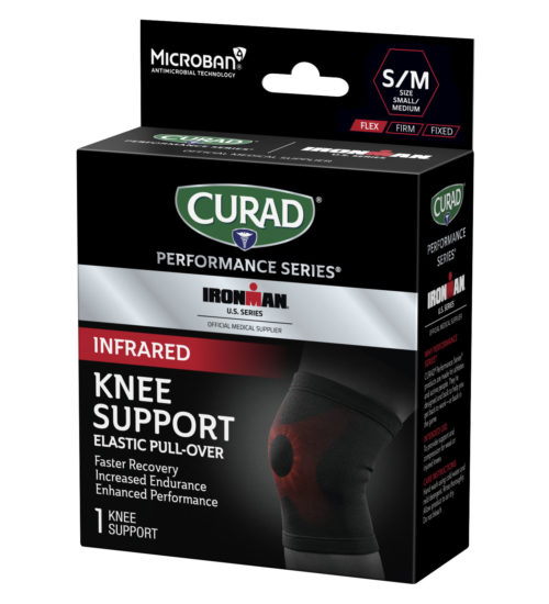 CURAD Performance Series IRONMAN Infrared Knee Support, Elastic, Small/Medium, 1 count Left Angle