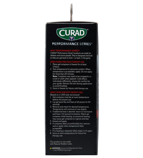 CURAD Performance Series IRONMAN Hot & Cold Reusable Compress Combo Pack with Wraps, Small & Large, 2 count side b