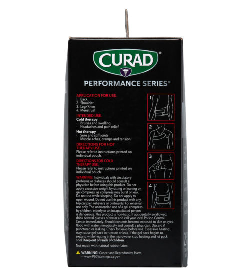 CURAD Performance Series IRONMAN Hot & Cold Reusable Compress Combo Pack with Wraps, Small & Large, 2 count side A
