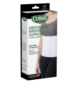 CURAD Abdominal Binder Support, 3-Panel Design, Large/X-Large, 1 count