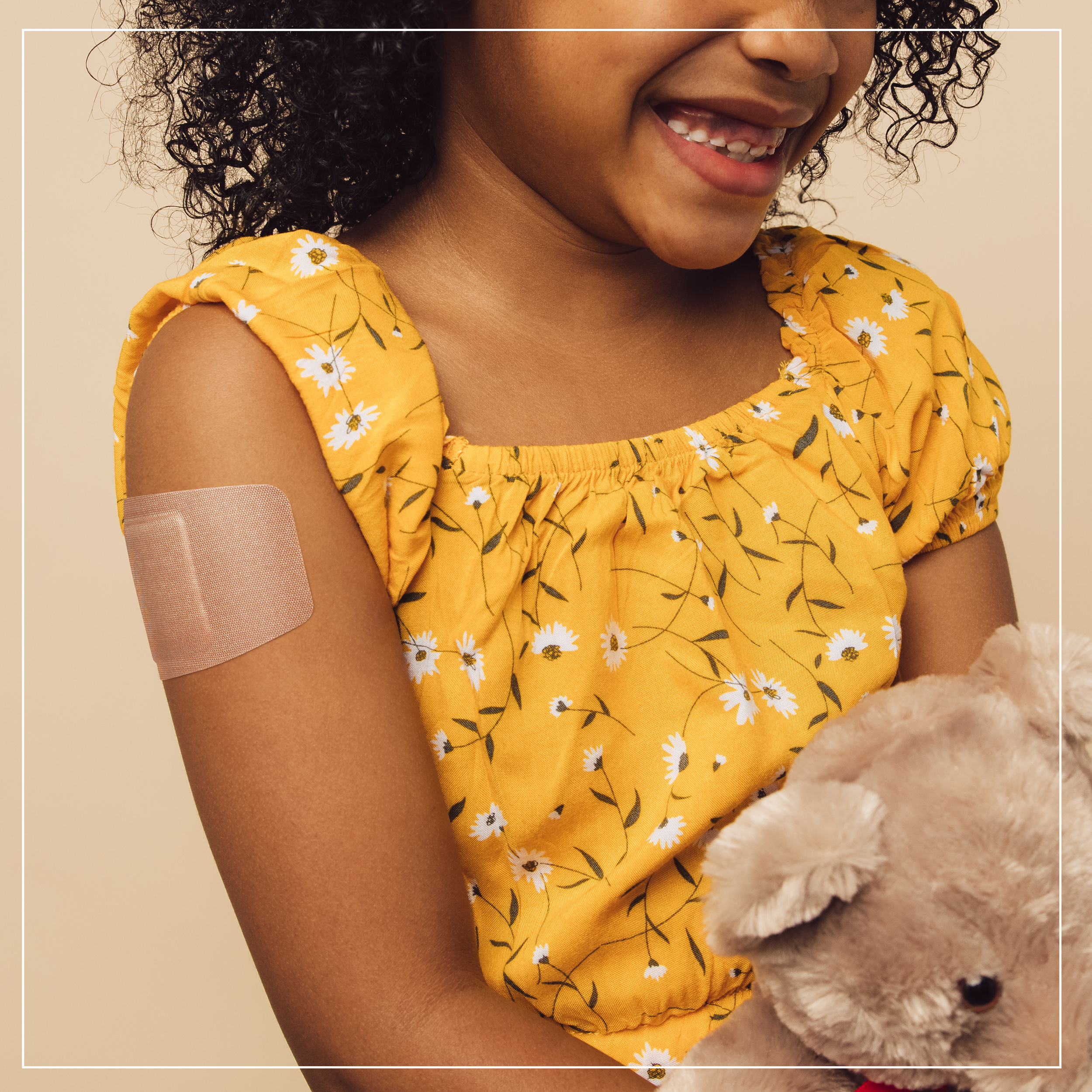 fabric on childs arm