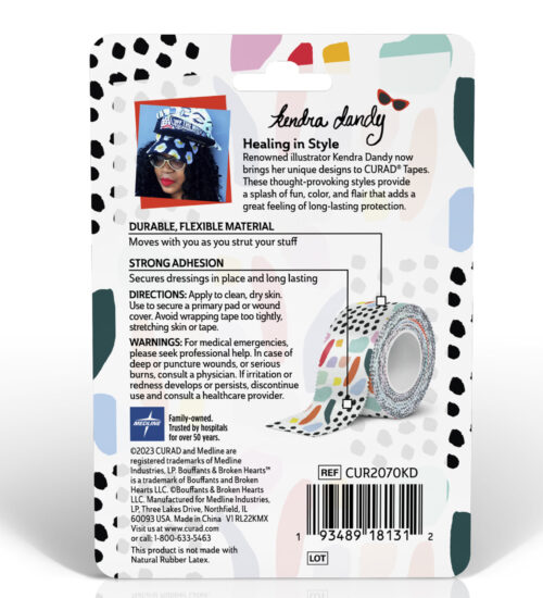 CURAD® Cloth Tape, Kendra Dandy, 1″ x 10 yds, 1 Count back of package