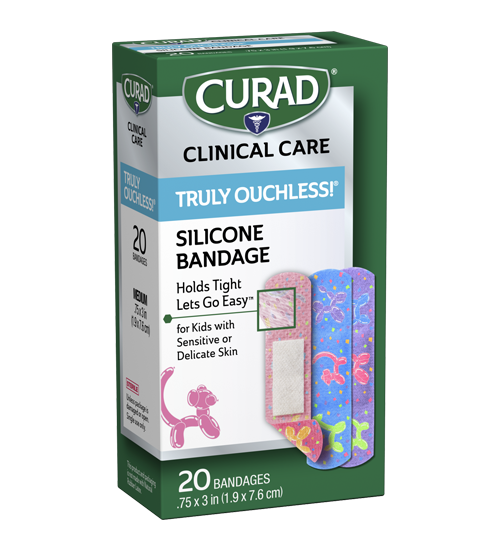 Image of CURAD Truly Ouchless Kids Silicone Adhesive Bandages