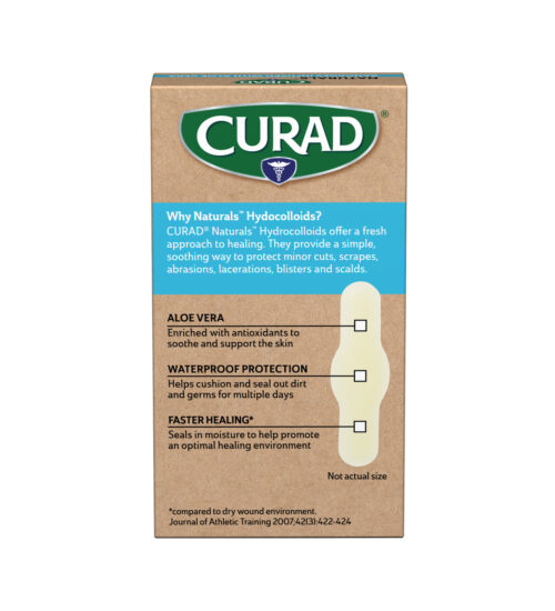 CURAD® Naturals™ Aloe Vera Hydrocolloid Bandages, Finger & Toe, .79
