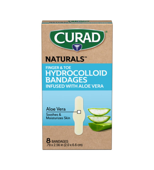 CURAD® Naturals™ Aloe Vera Hydrocolloid Bandages, Finger & Toe, .79