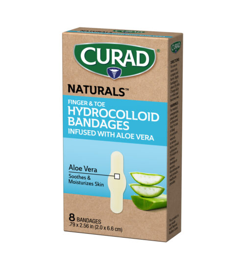 CURAD® Naturals™ Aloe Vera Hydrocolloid Bandages, Finger & Toe, .79