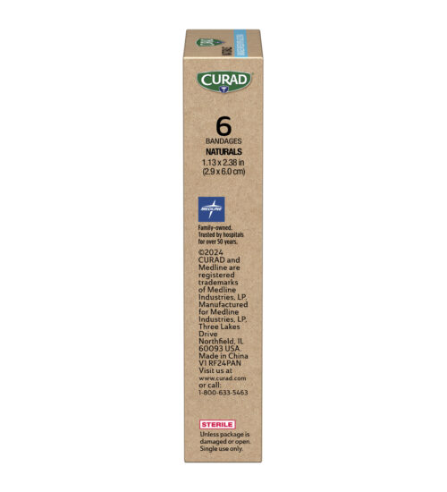 CURAD® Naturals™ Aloe Vera Hydrocolloid Bandages, Multi-Purpose, 1.13